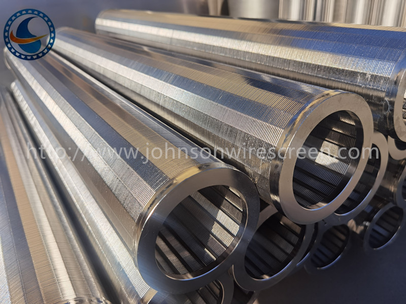 SS304 Slot 25μm Johnson Wedge Wire Screen Filter tot 80% open gebied