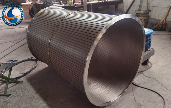 SS304 1.0mm Trommel van het de Draad de Roterende Scherm van de Groefwig voor Waterzuiveringsinstallatie